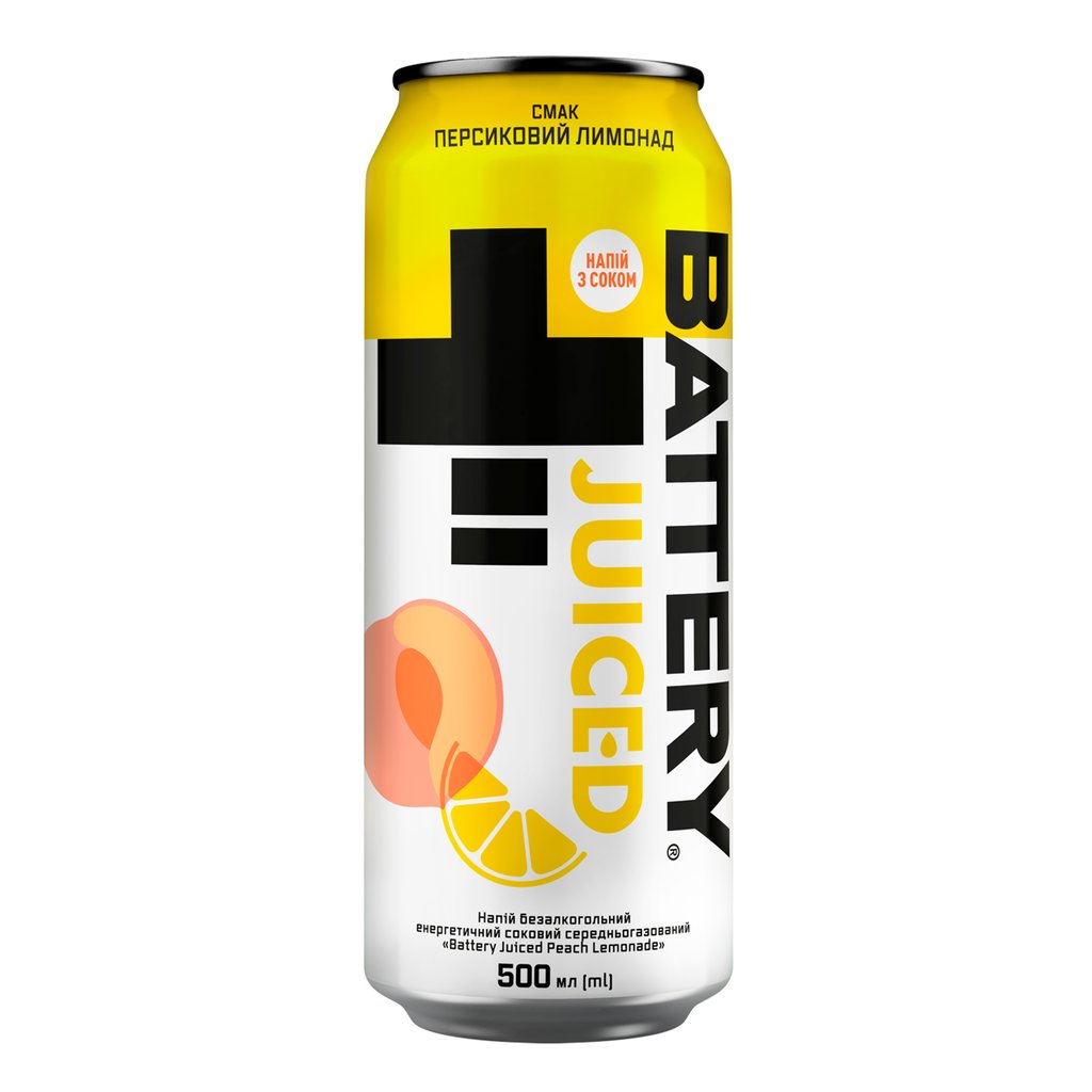Battery Juiced Peach Lemonade, 0.5л, банка