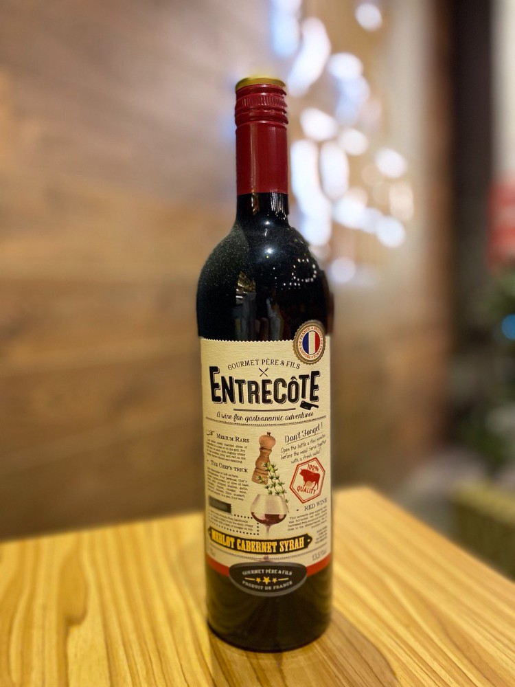 Вино Gourmet Pere&Fils Entrecote, червоне, напівсухе 0,75л . Франція