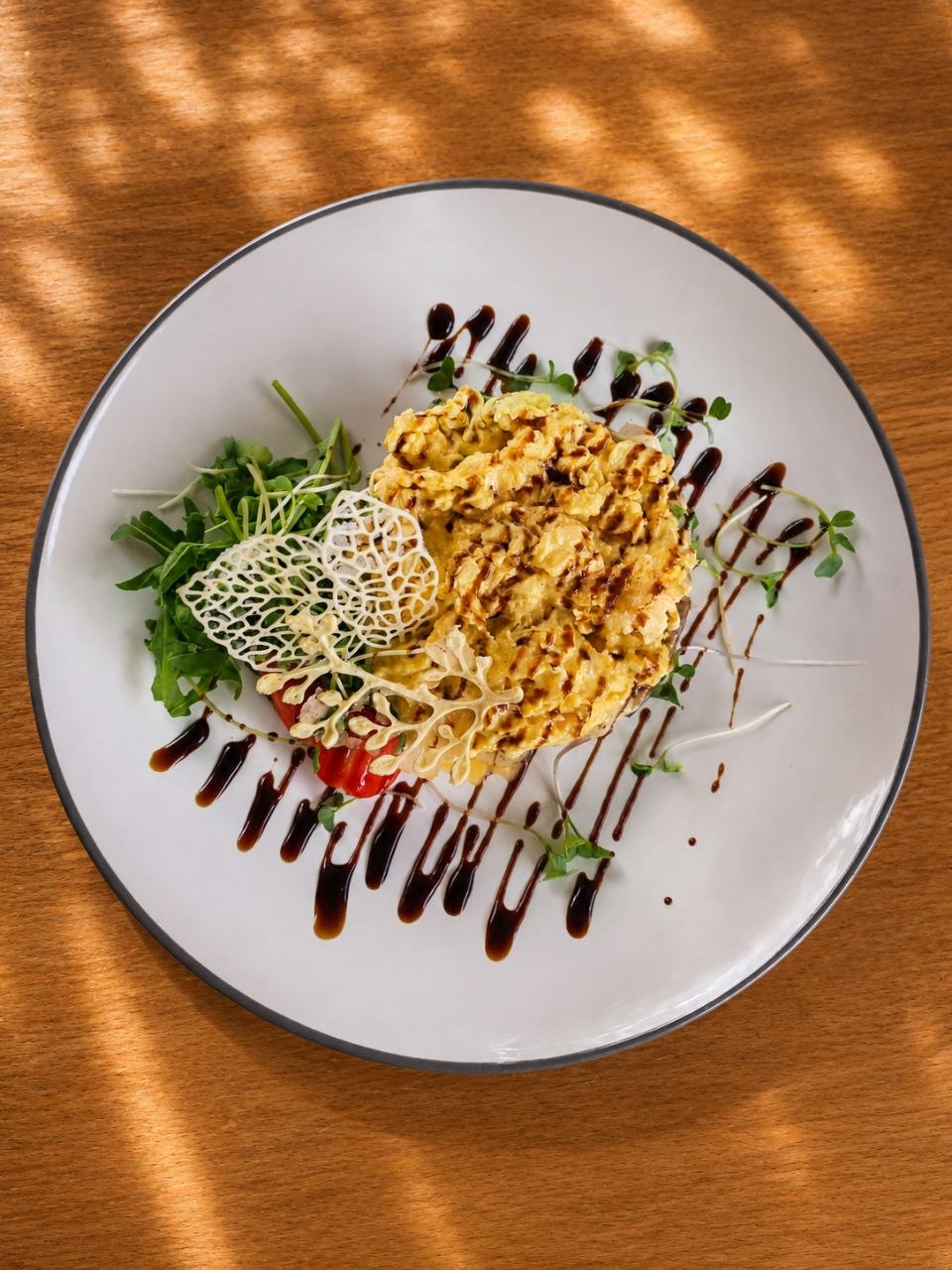 Скрембл з куркою, грибами та сиром, 210 г.
