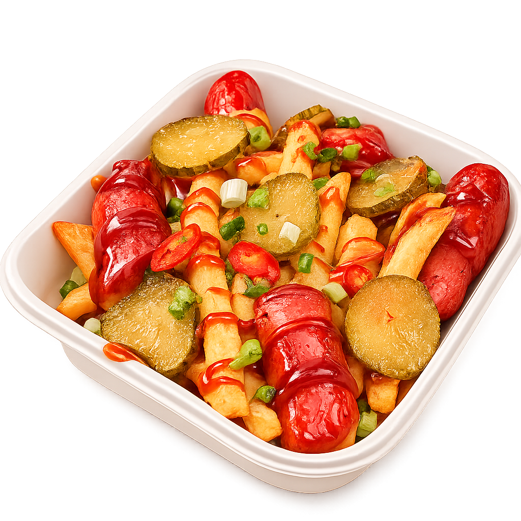 Картопля аерофрі з ковбасками