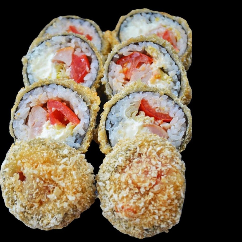 Теплий рол з копченою куркою