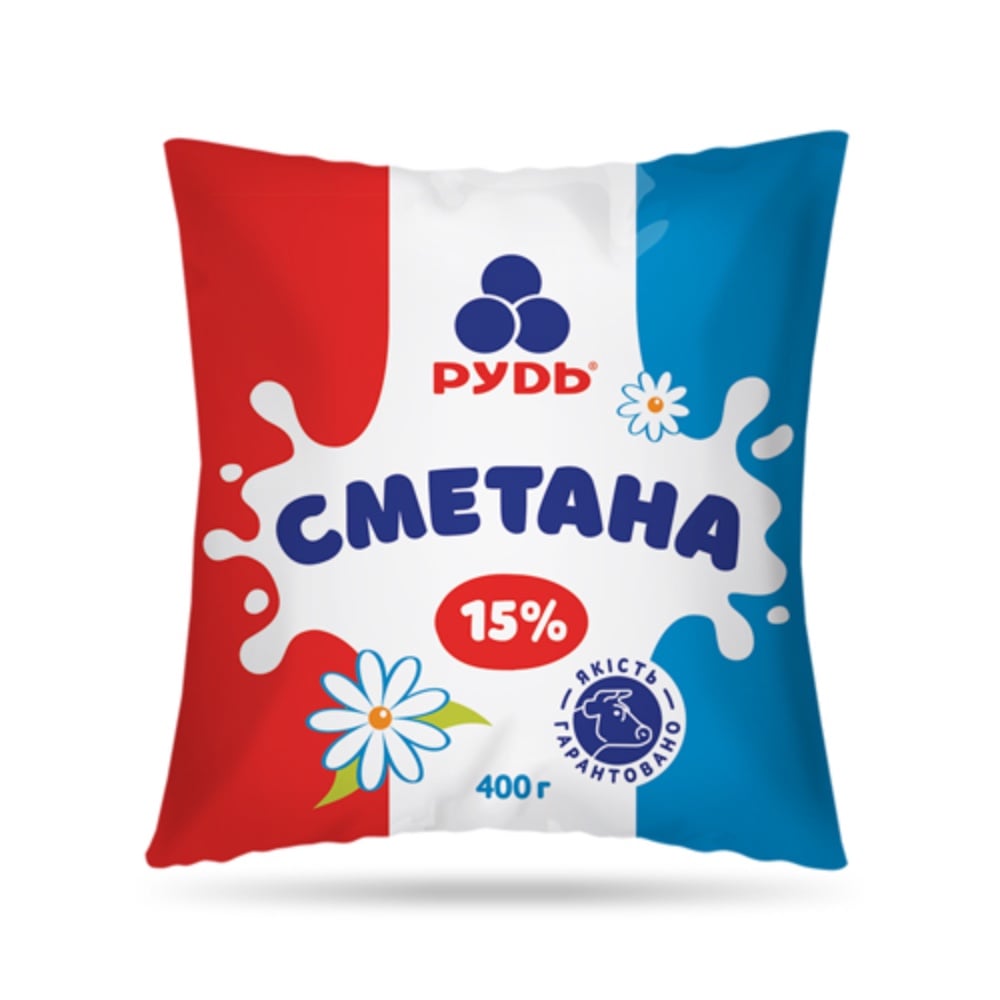 Сметана 15% 400 гр ТМ РУДЬ
