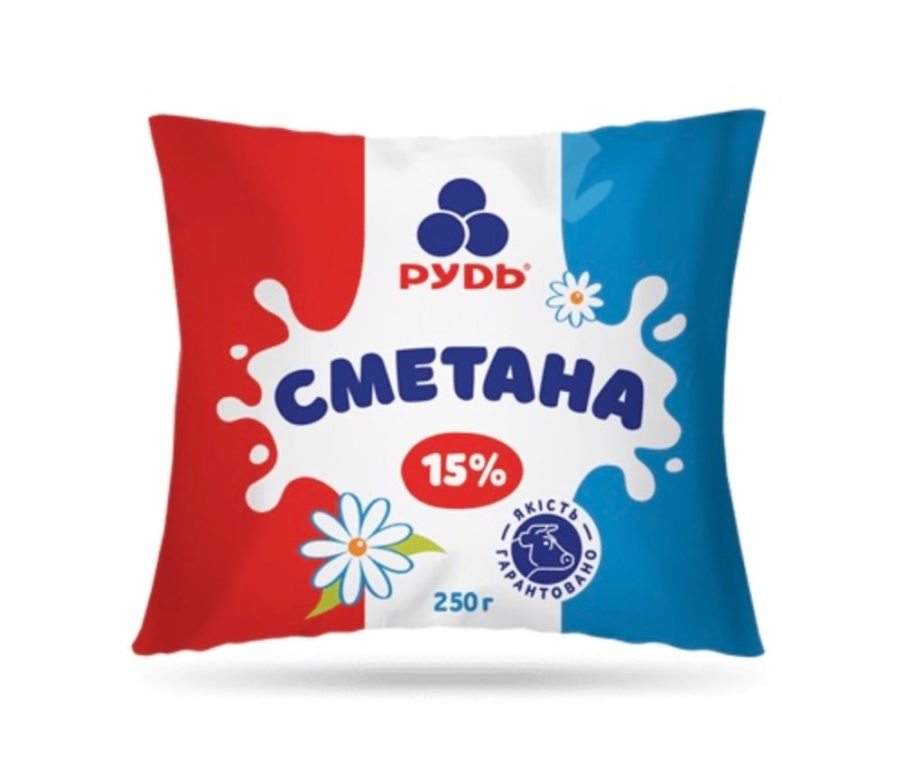 Сметана 15% 250 гр ТМ РУДЬ