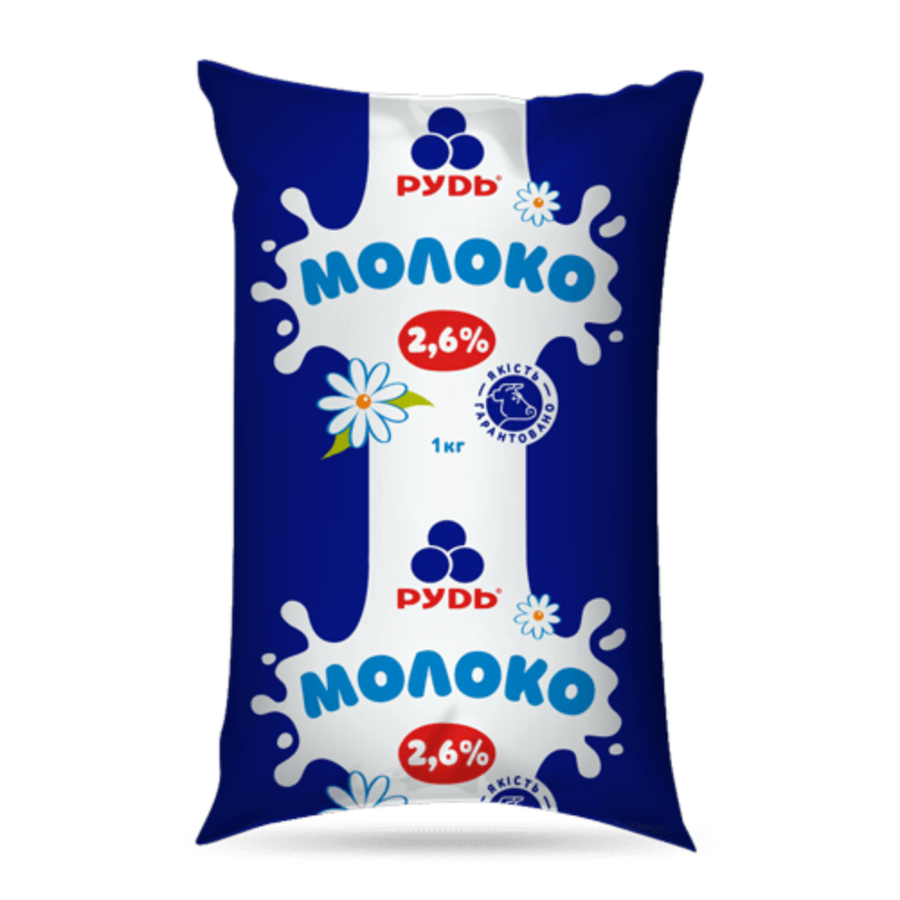 Молоко 2,6% 0,9 л ТМ РУДЬ