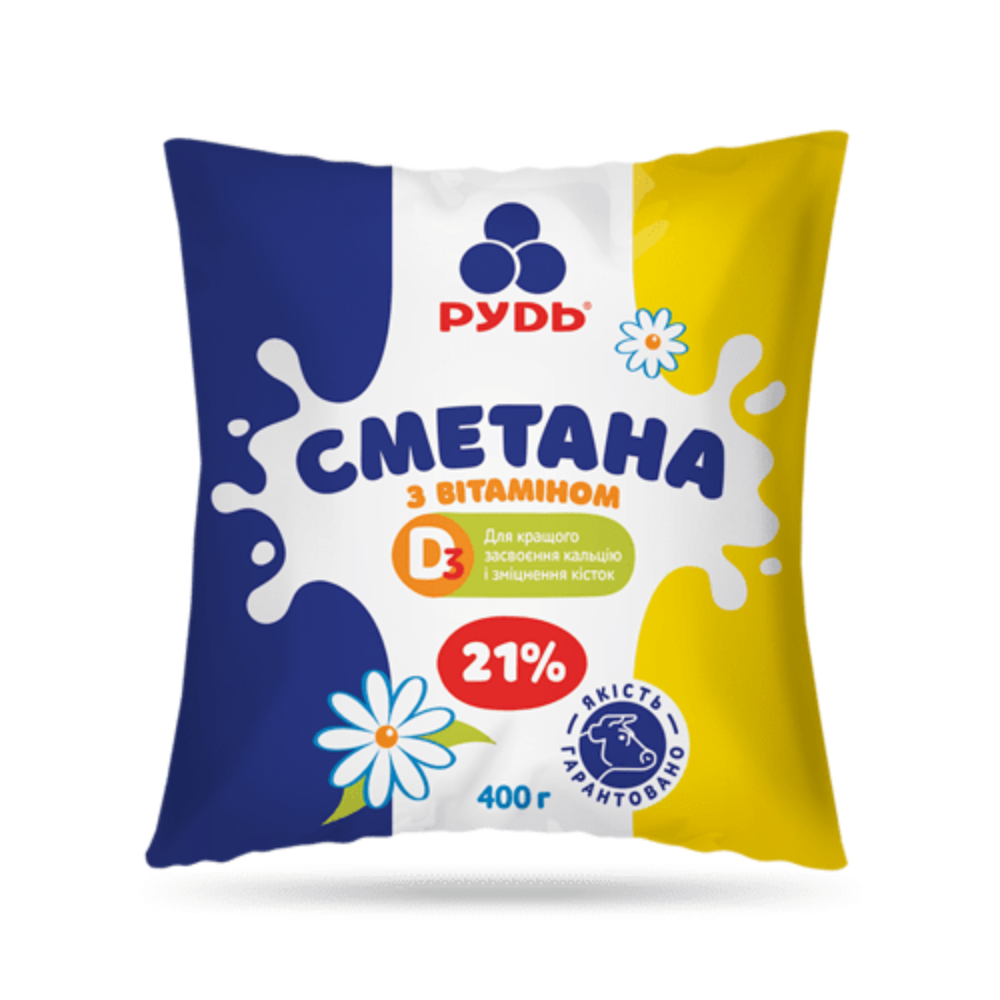 Сметана 21% 400 гр ТМ РУДЬ