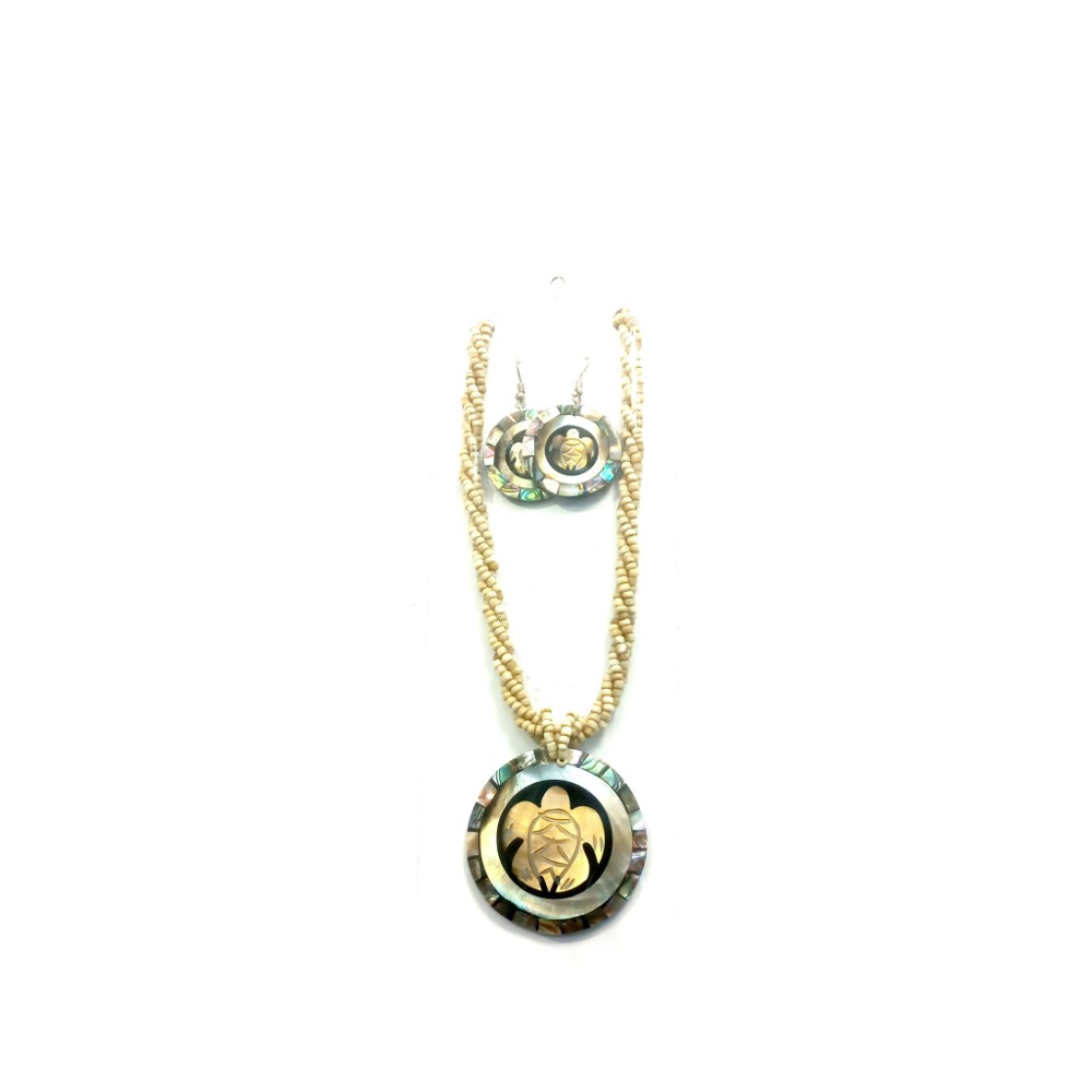 Shell necklace and earring set