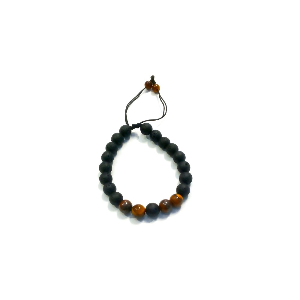 Tigers eye and Lava stone bracelet