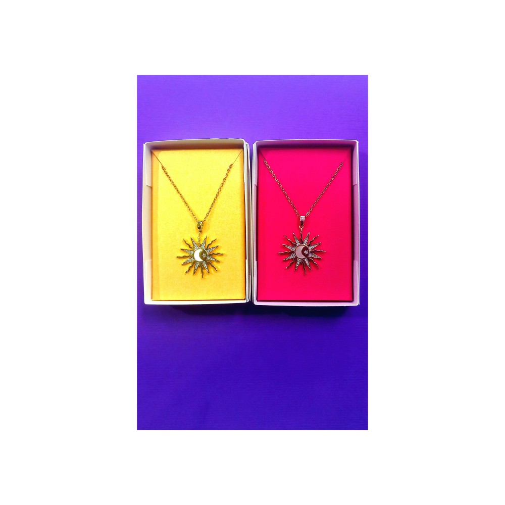Rhodium plated - Moon pendant