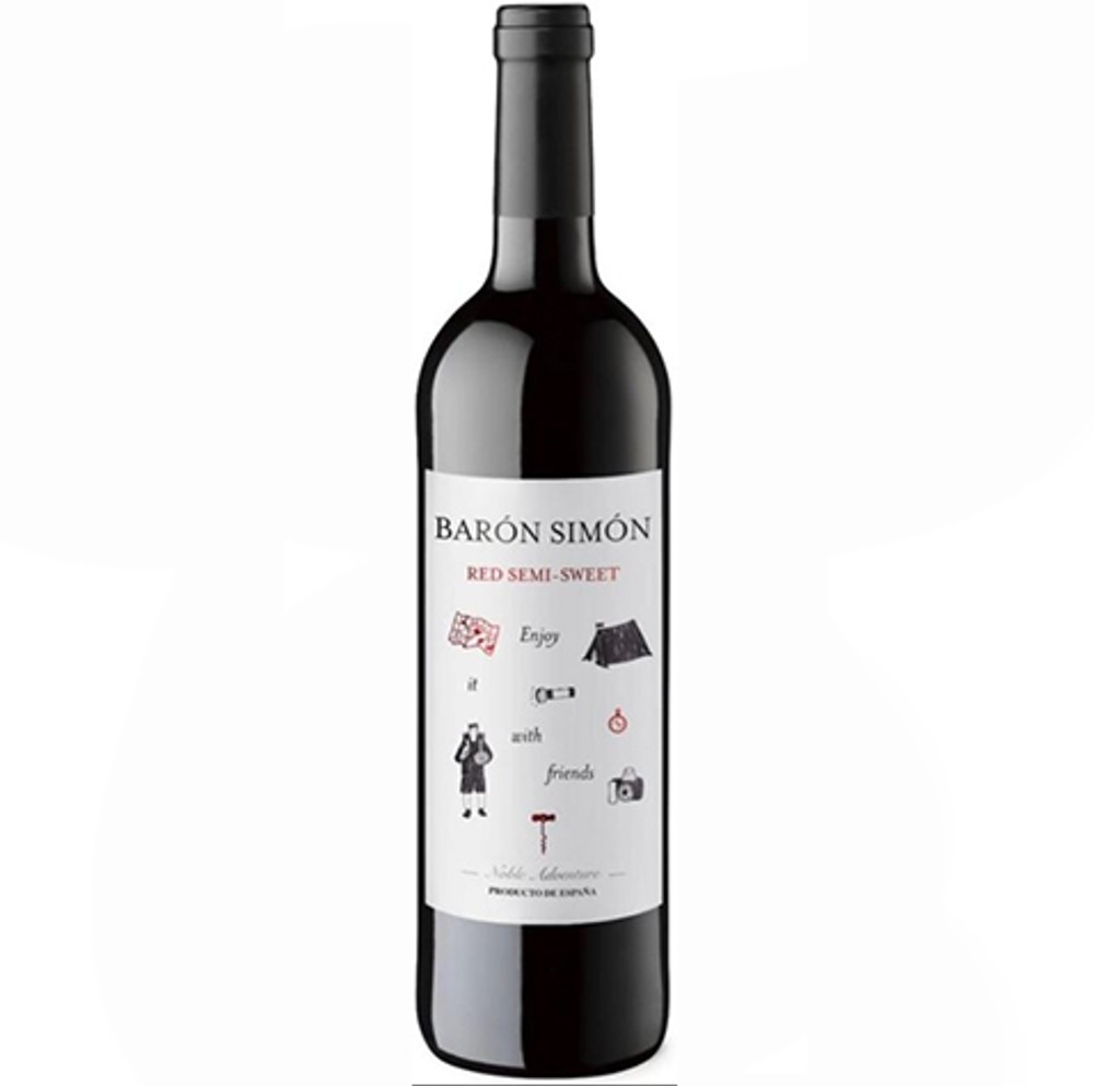 Вино Іспанія червоне напівсолодке  Baron Simon Red Semi-Sweet 0,75 л