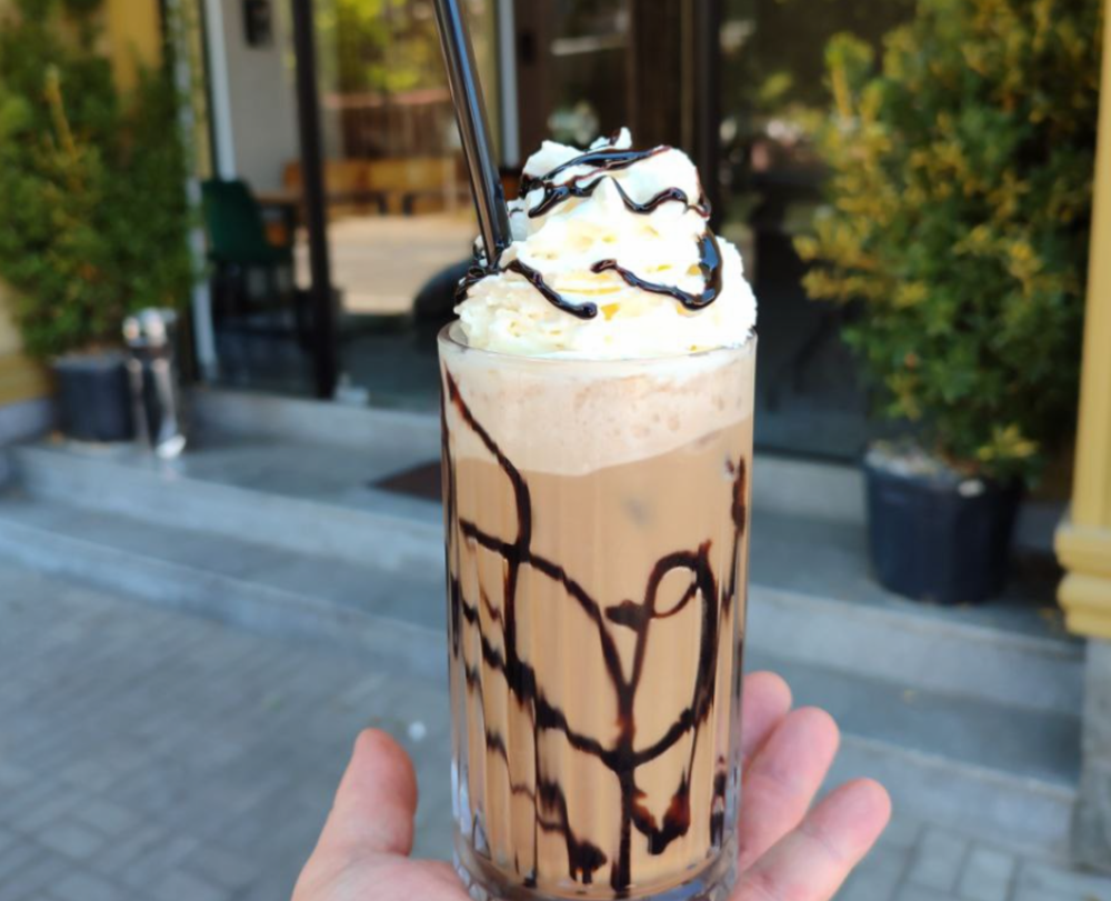 Cold coffee with cream