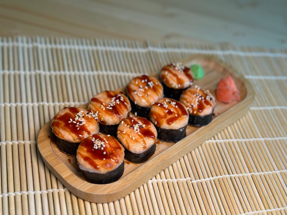 Baked roll salmon