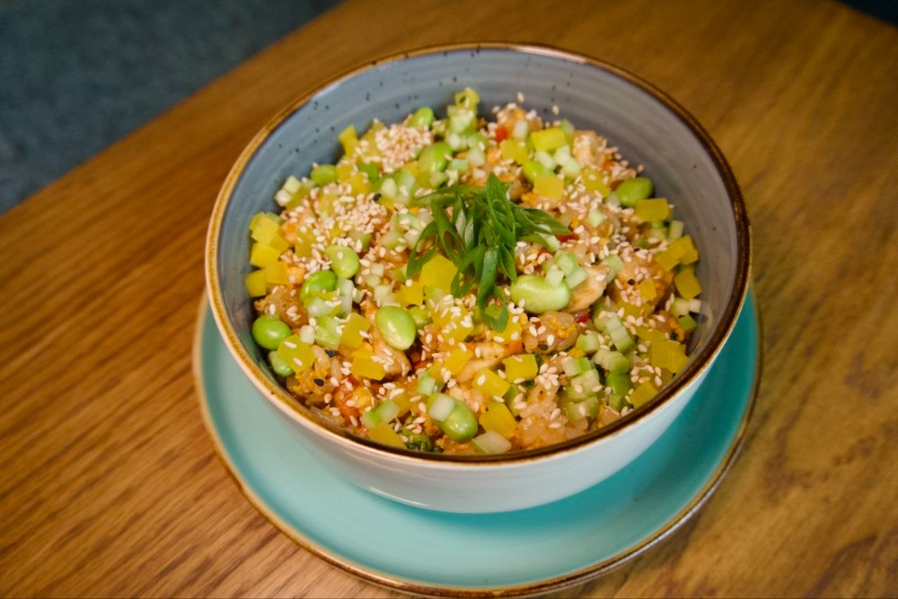 Asian-style rice with chiken