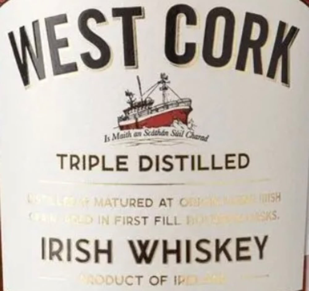 Віскі West Cork Bourbon Cask Blended Irish Whisky 40% 0.7 л