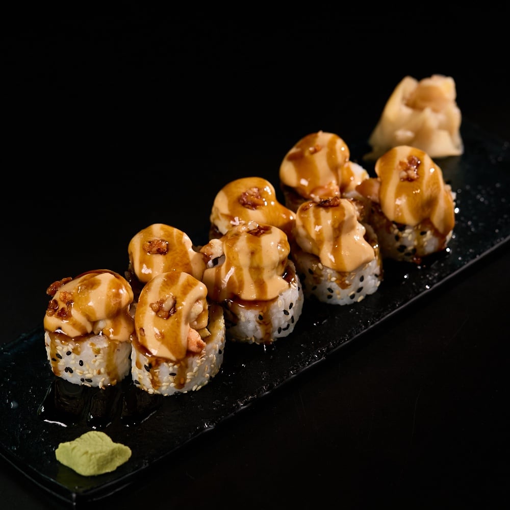 Tom yam shrimp roll