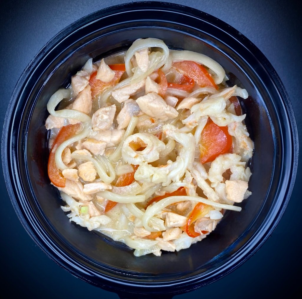 WOK з лососем та креветкою