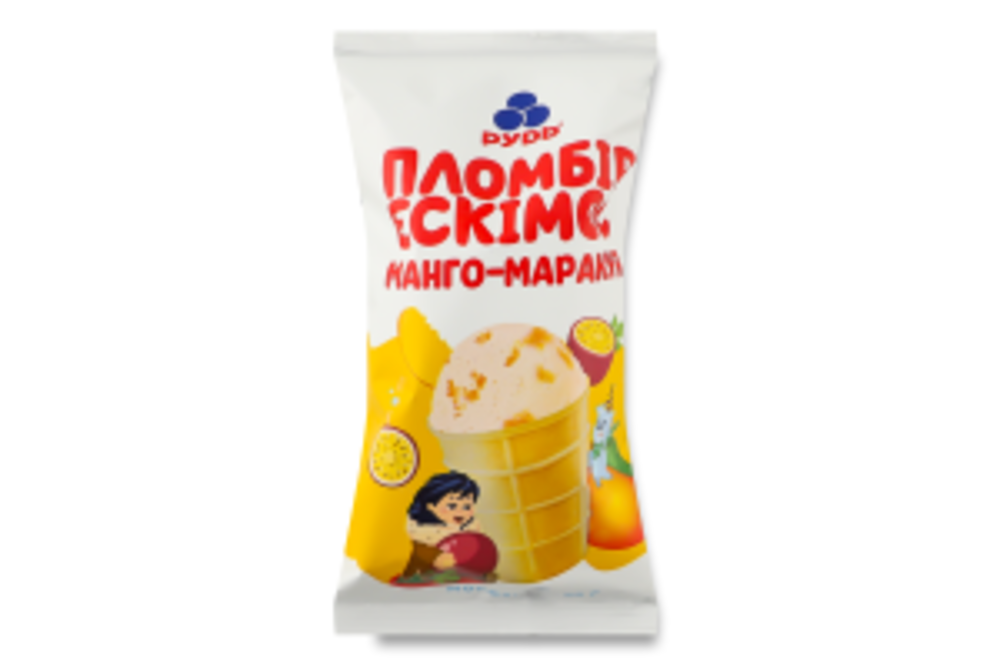 Морозиво пломбір Манго-маракуя Рудь 80г
