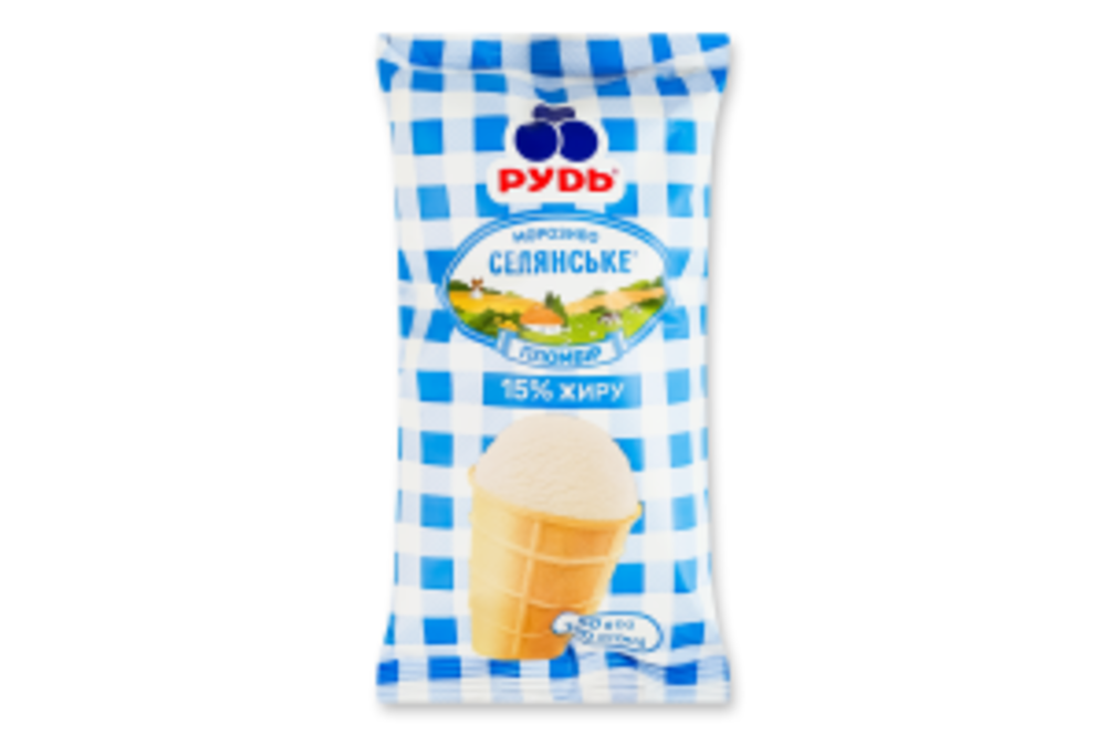 Морозиво пломбір Селянське Рудь 80г