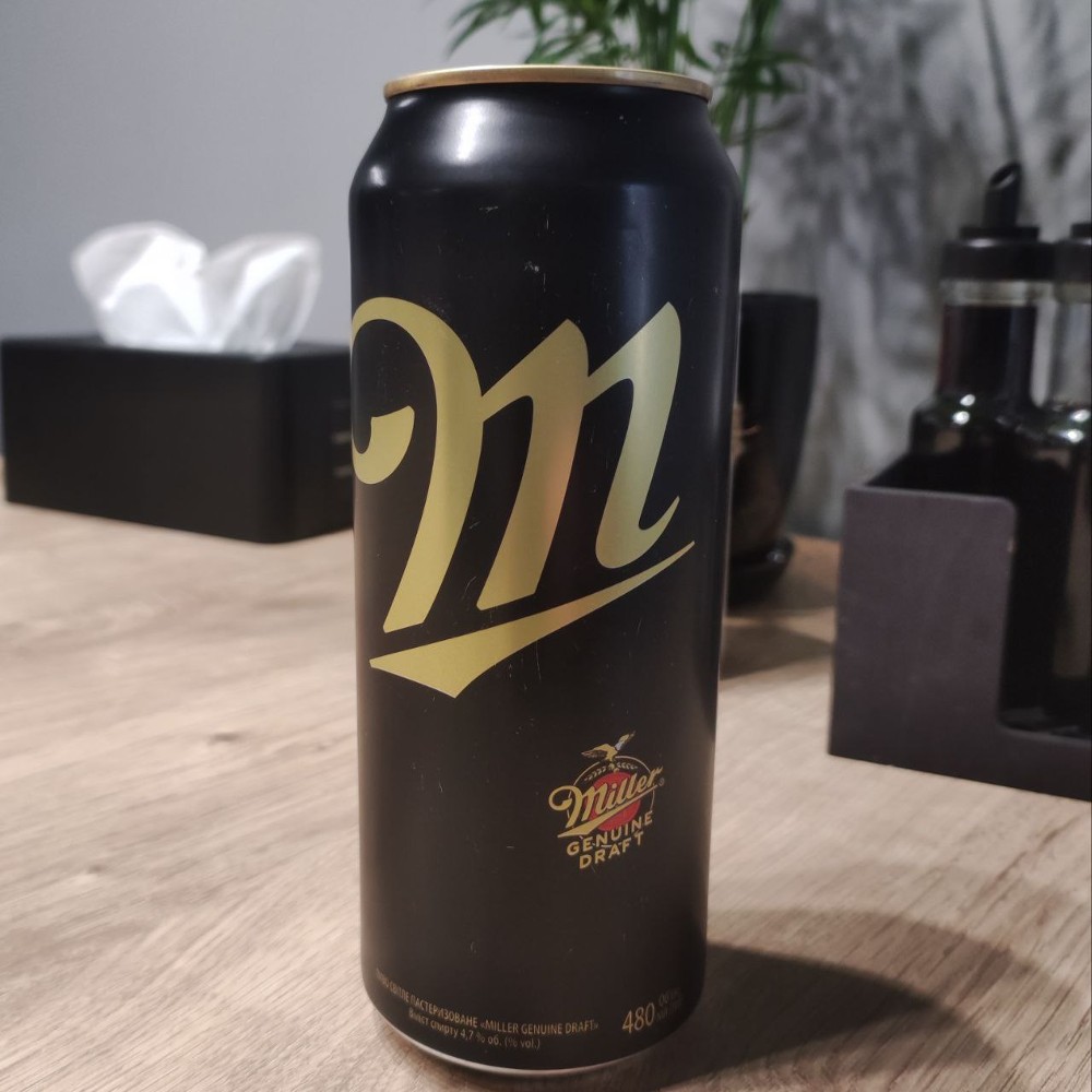 Пиво Miller Genuine Draft бан. 0.48л.