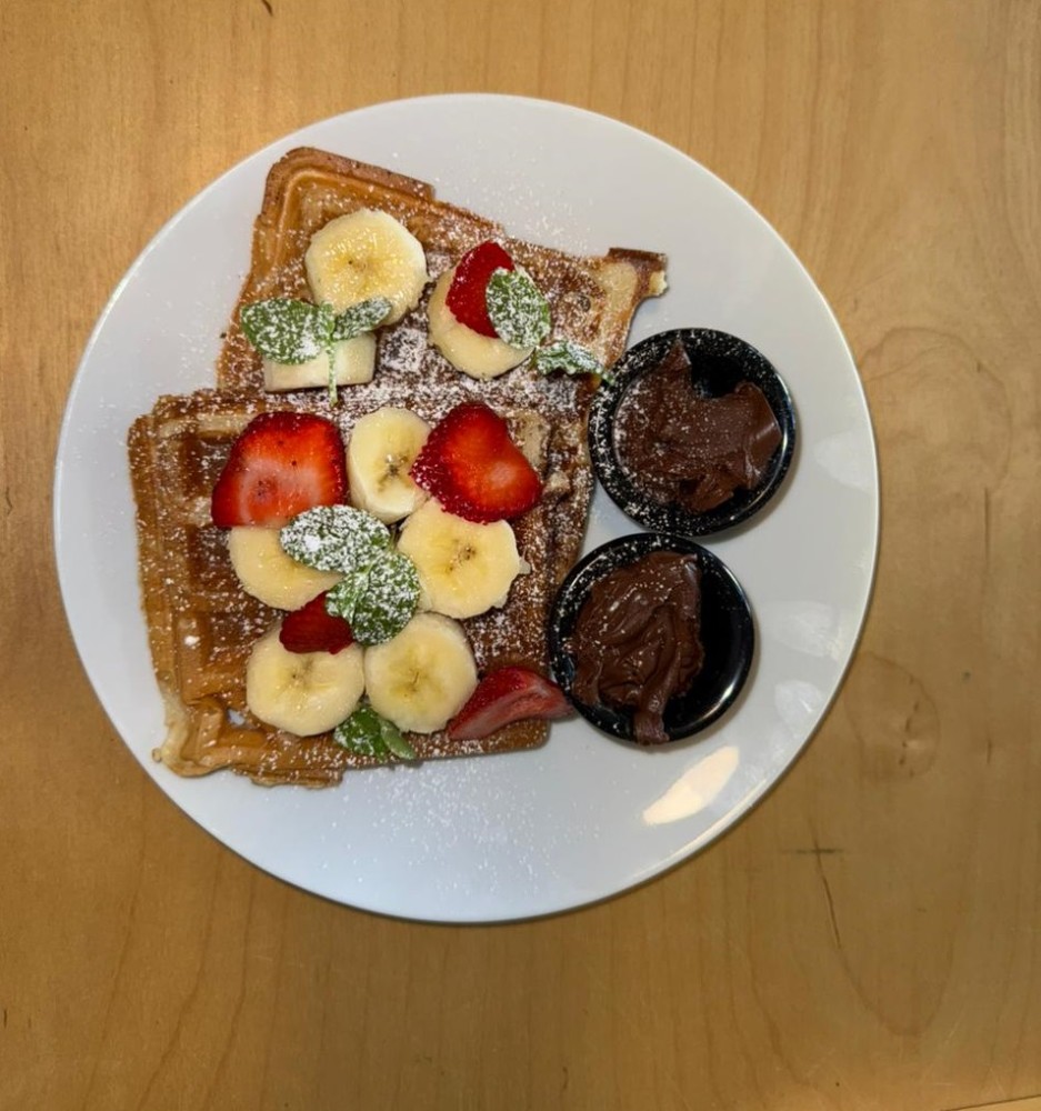 Waffles frutos c/miel o plátano c/nutella