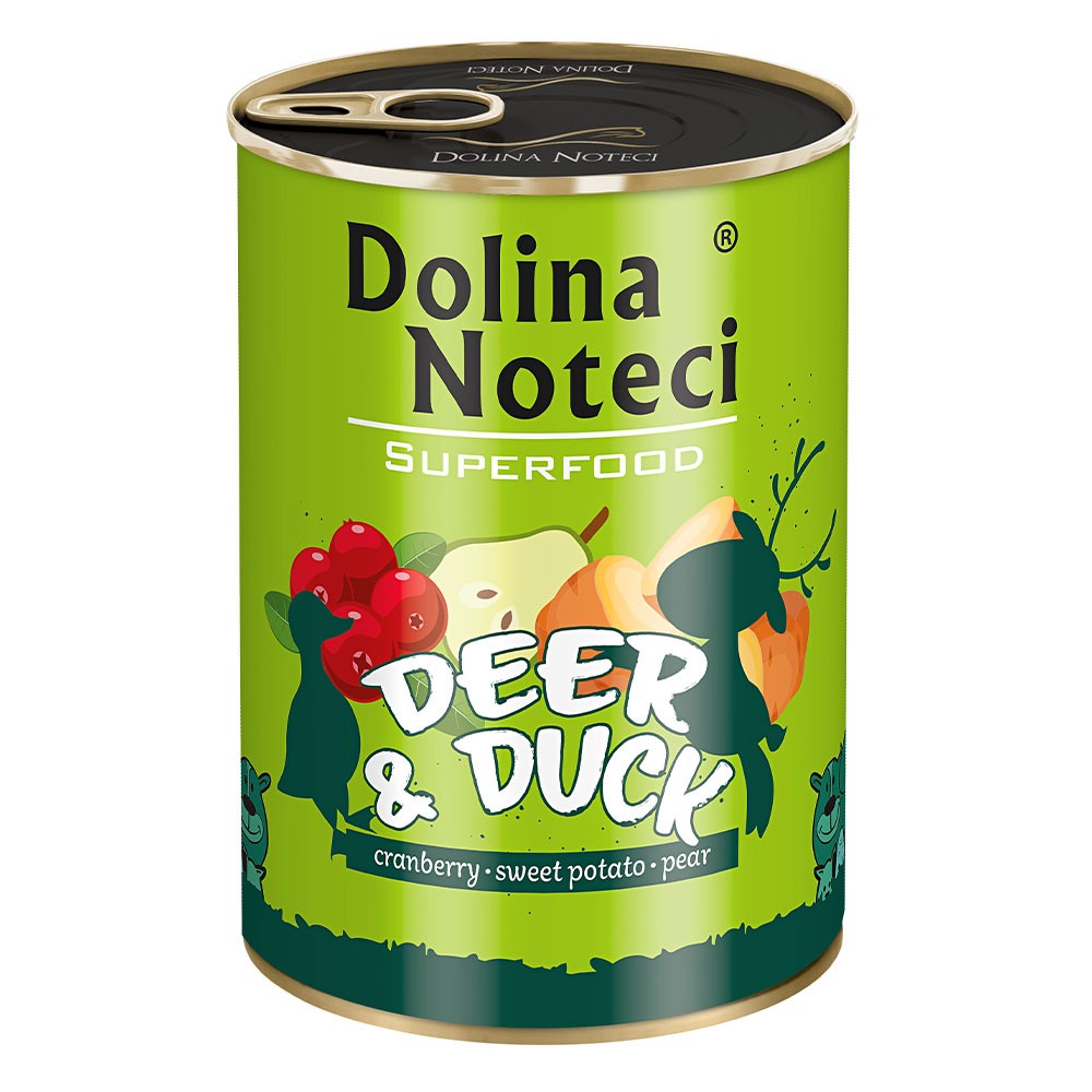 Консерва Dolina Noteci Superfood для собак з олениною та качкою,400гр