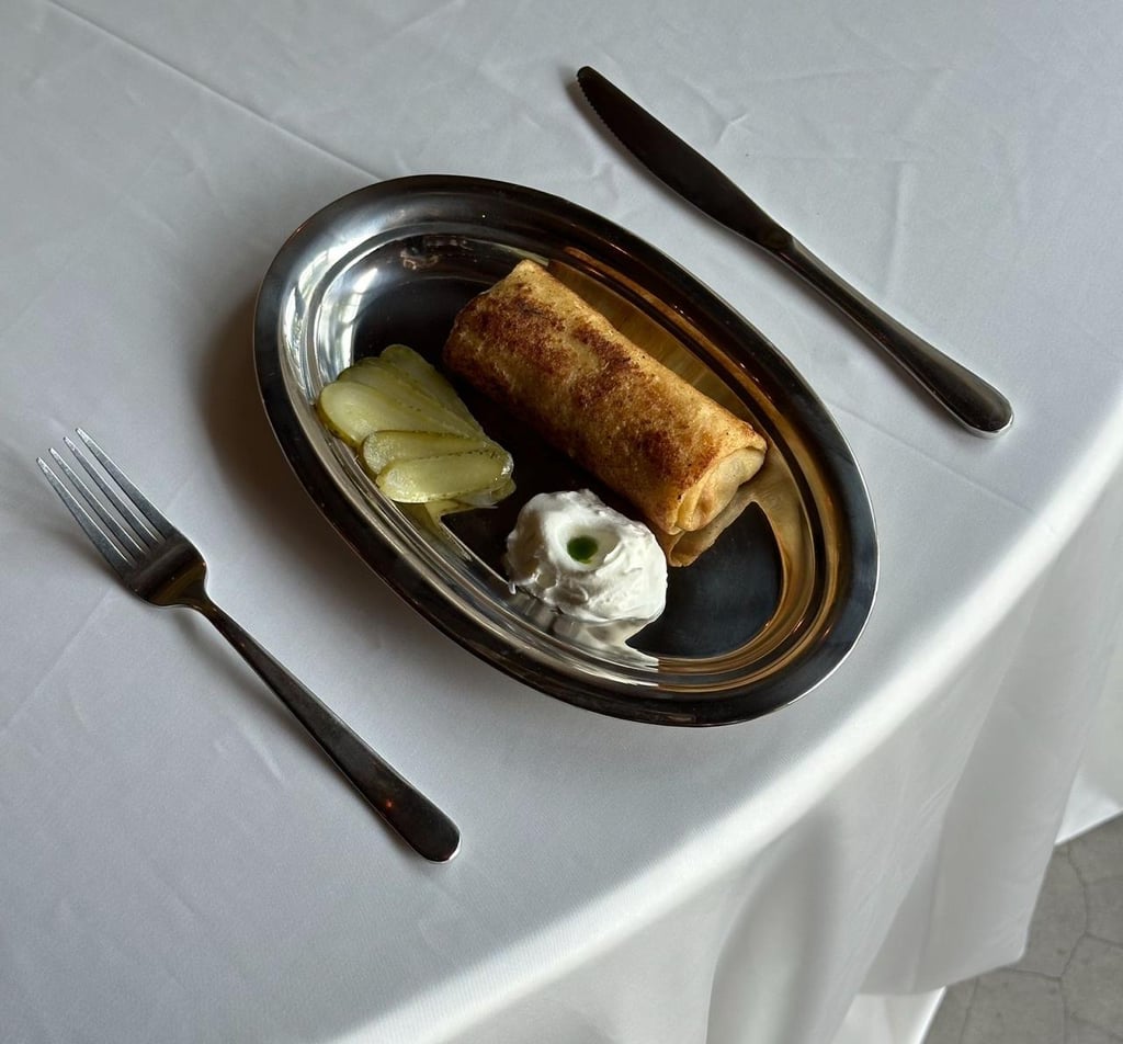 Crêpe with chicken and mushrooms 