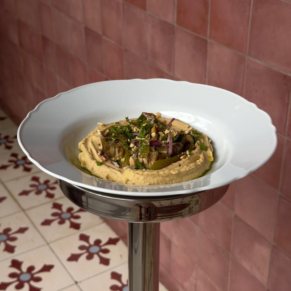Humus with Marinated Eggplant 