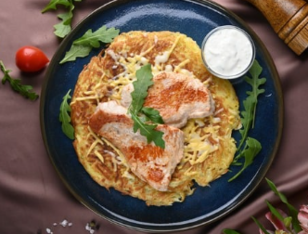 ХЕШБРАУН З ІНДИЧИМ ФІЛЕ / Hash Brown with Turkey Breast