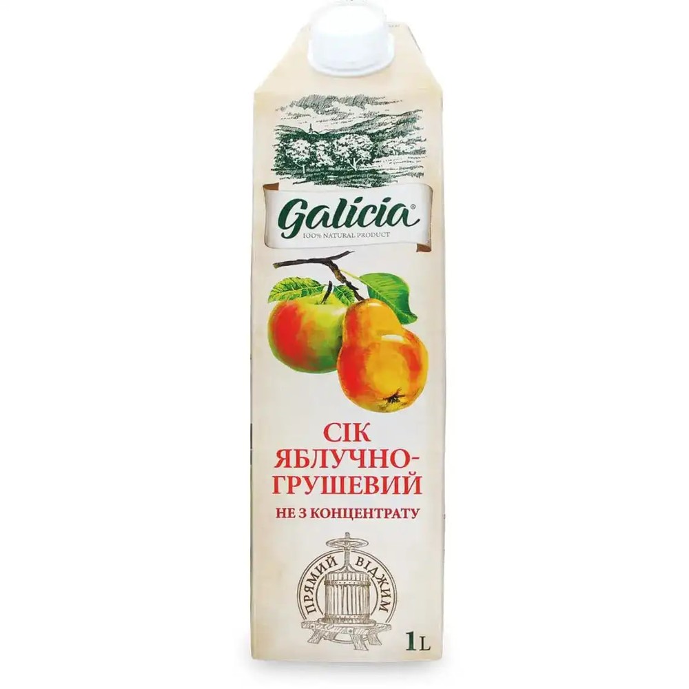 Сік яблуко-груша Galicia 1л
