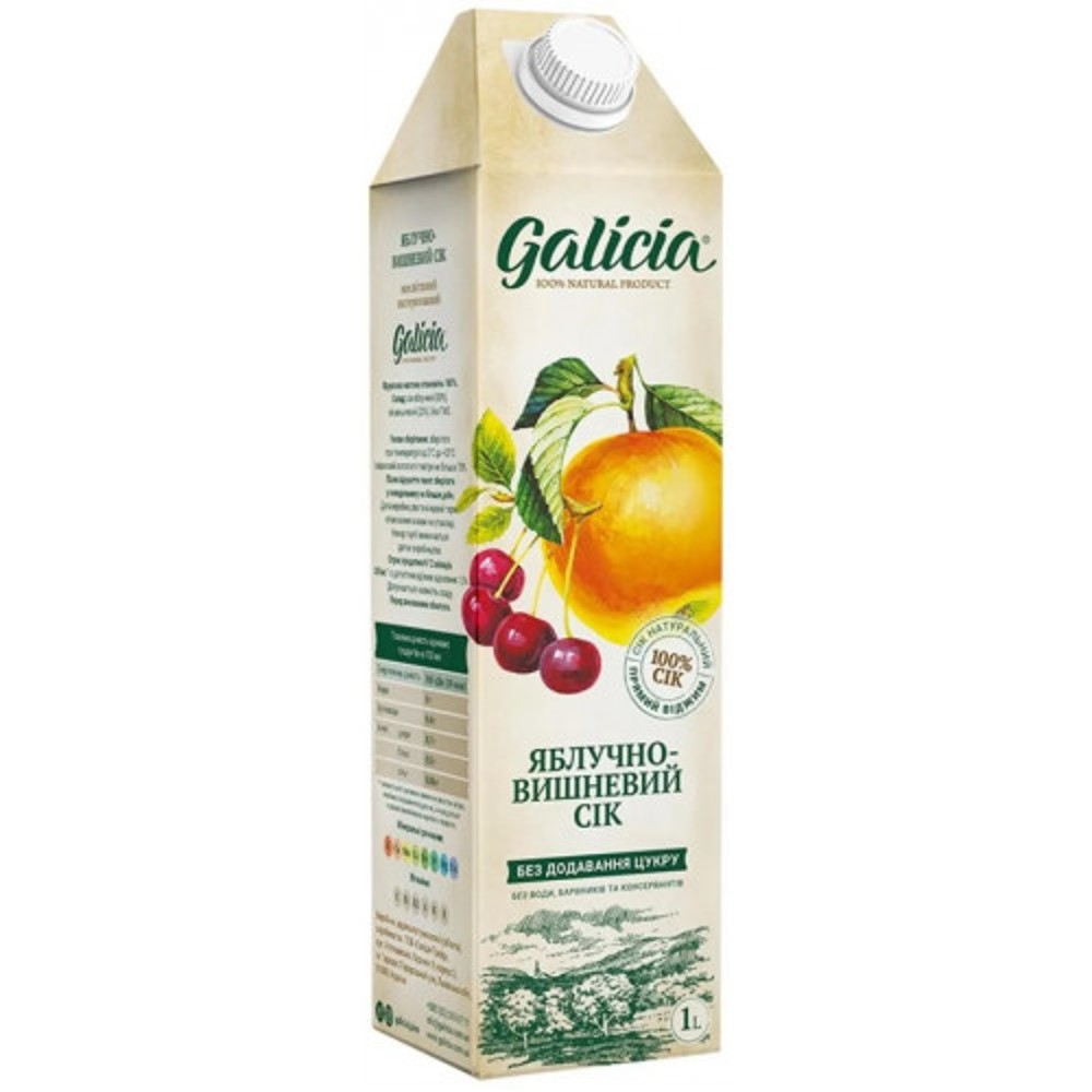 Сік яблучно-вишневий Galicia 1л