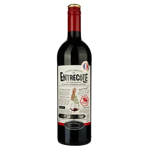 Вино Gourmet Pere Fils, Merlot Cabernet Syrah, Entrecote,черв. напівсухе, Франція(пляшка) 0,75л. 