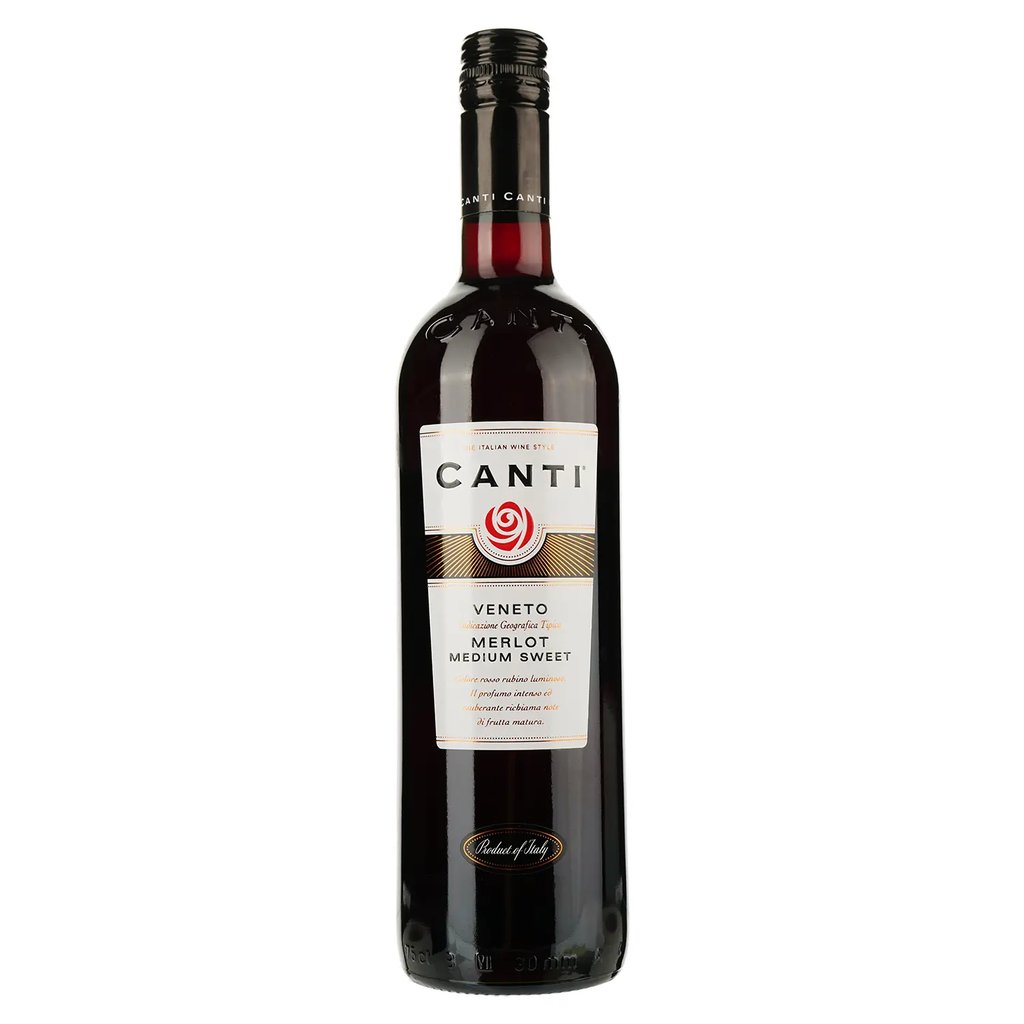 Вино Canti, Merlot,Veneto черв. напівсолодке, Італія 125мл.