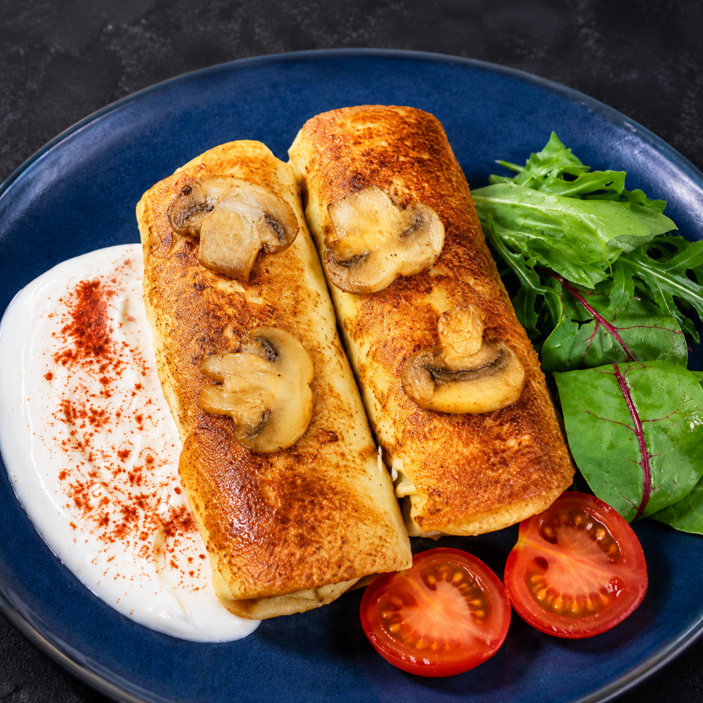 Млинці з куркою та грибами 
