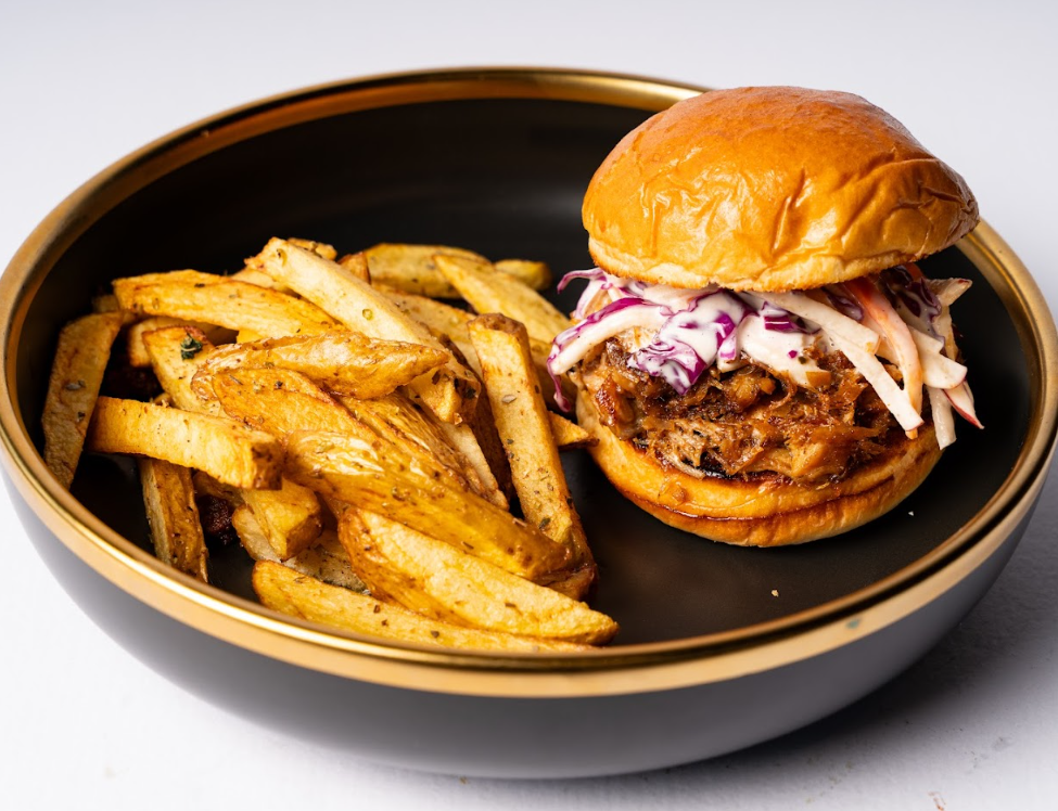 Pulled Pork Burger with Apple Slaw