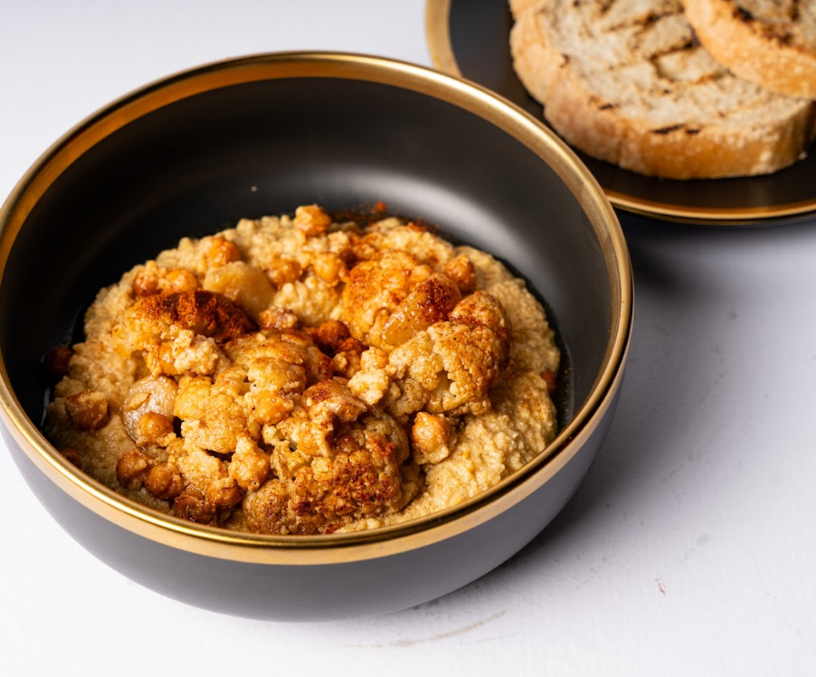 Smoked Cauliflower with Hummus
