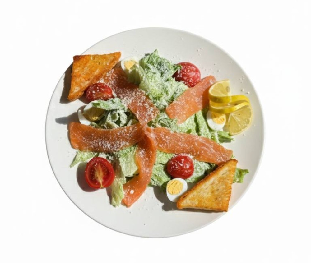 Caesar Salad with Salmon (300 gr) 🐠🥚🍅🥬