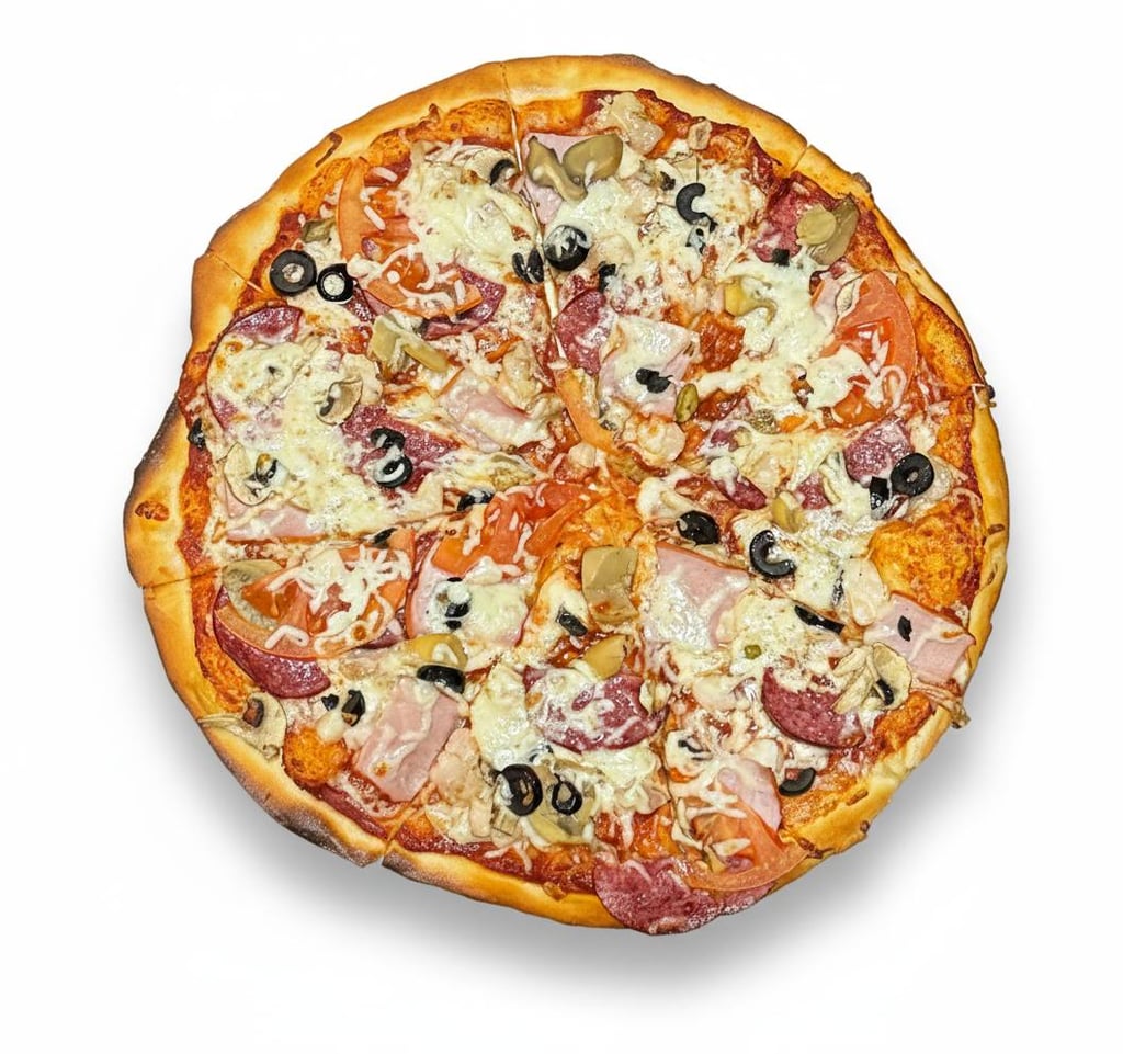 Pizza Alanya 🥩🧀🍗🍄🟫600gr (D32cm)