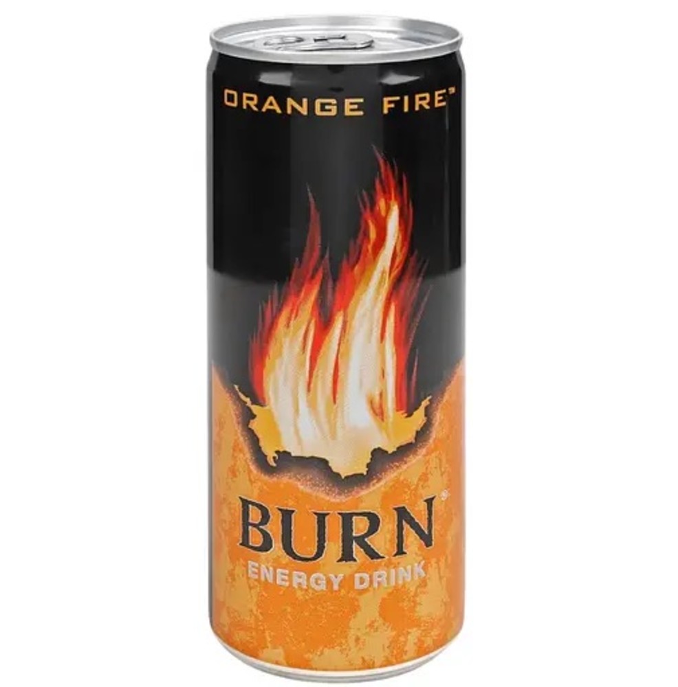 Енергетичний напій Burn апельсинове полумʼя 0.250 л