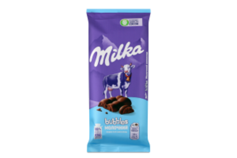 Шоколад молочный пористый Bubbles Milka м/у 80г