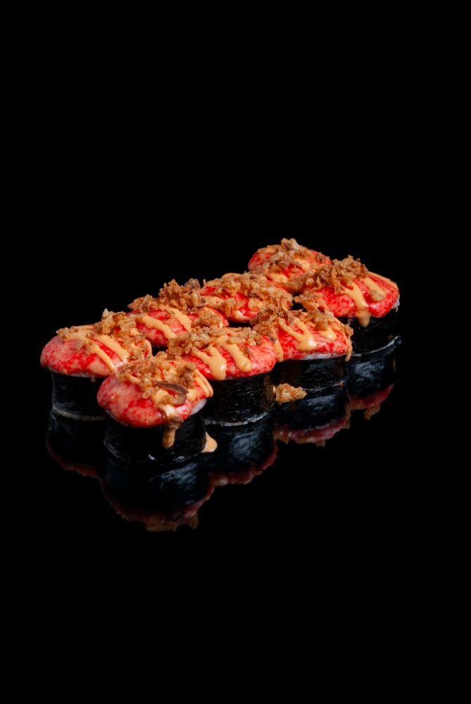 Запечений зі смаженим лососем