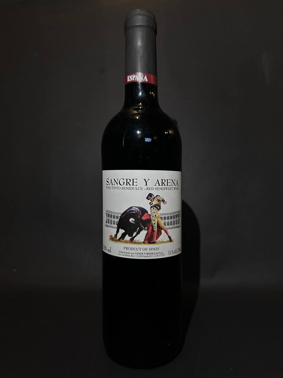 Вино "Tinto semidulce" (Тінто семідульче) 0,75л червоне напів/солод. ТМ "Sangre y Arena" Компанія "Vinos&Bodegas" Іспанія