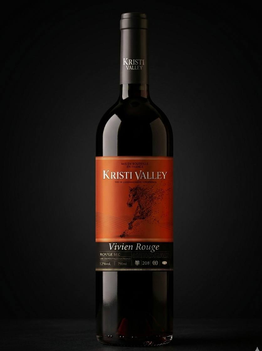Вино KRISTY VALLEY-VIVIEN VUE ROUGE SEC (червоне сухе) 0,75л.