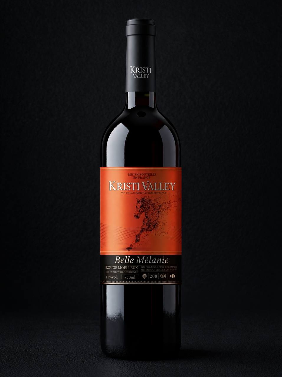 Вино KRISTY VALLEY-BELLE MELANIE VUE ROUGE MOELLEUX (червоне напівсолодке) 0,75л.
