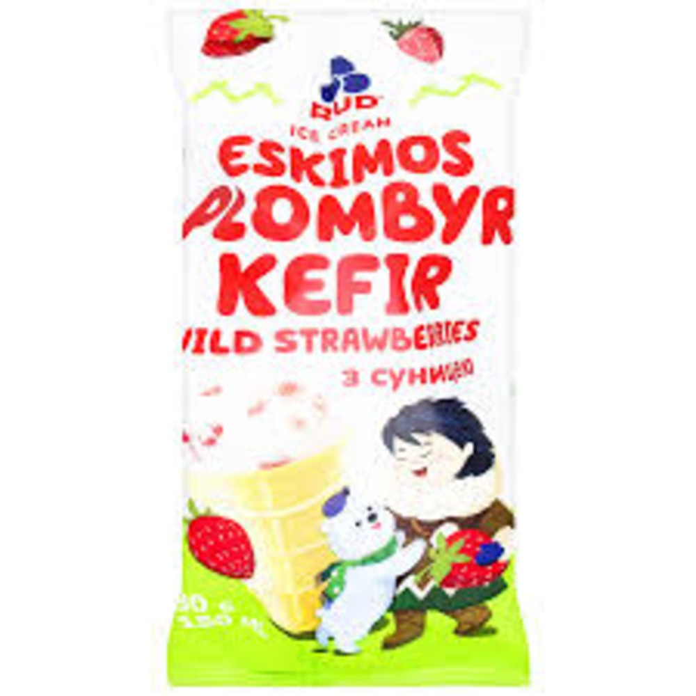 Ескімос Пломбір-кефір з суницею 80г