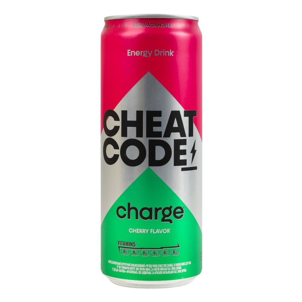 Напій енергетичний Cheat Code Charge вишня з/б 0,33л
