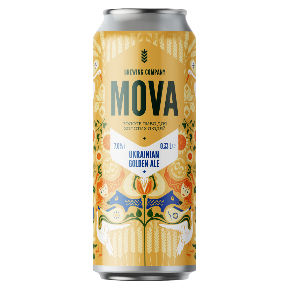 Пиво світле Hoppy Ukrainian Golden Ale MOVA алюм. банка 0,33