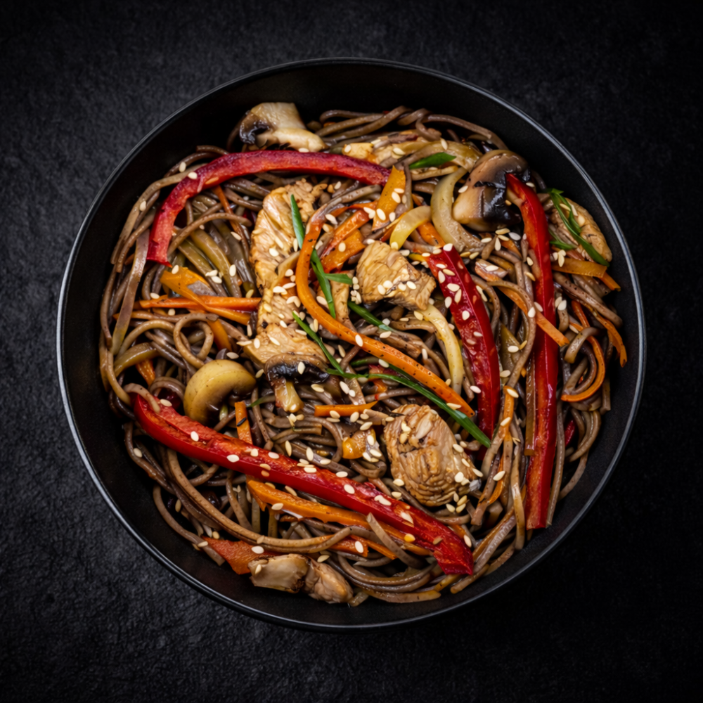 WOK локшина гречана зі свининою