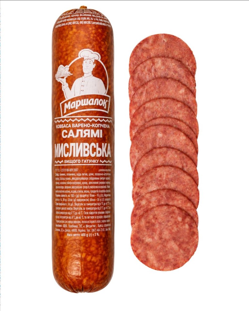 Ковбаса «Салямі Мисливська» варено-копчена в/г