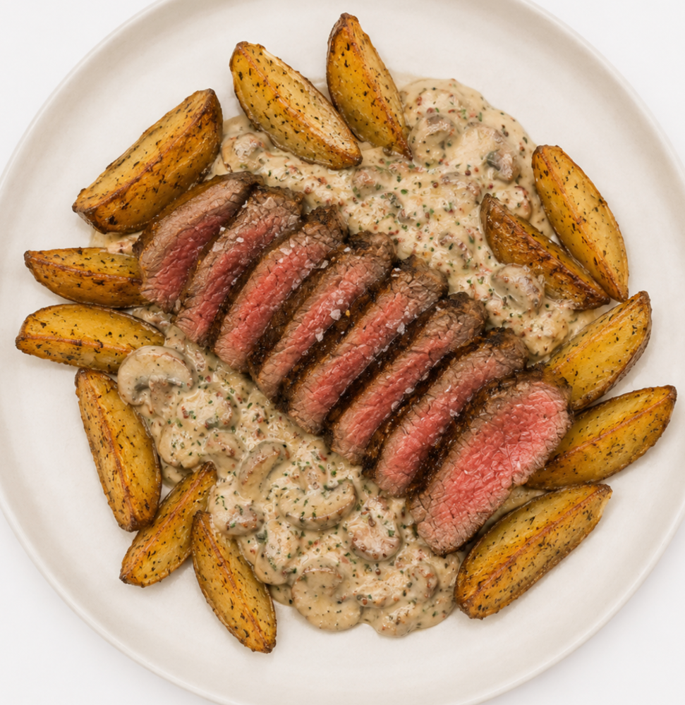 Striploin With Mushrooms
