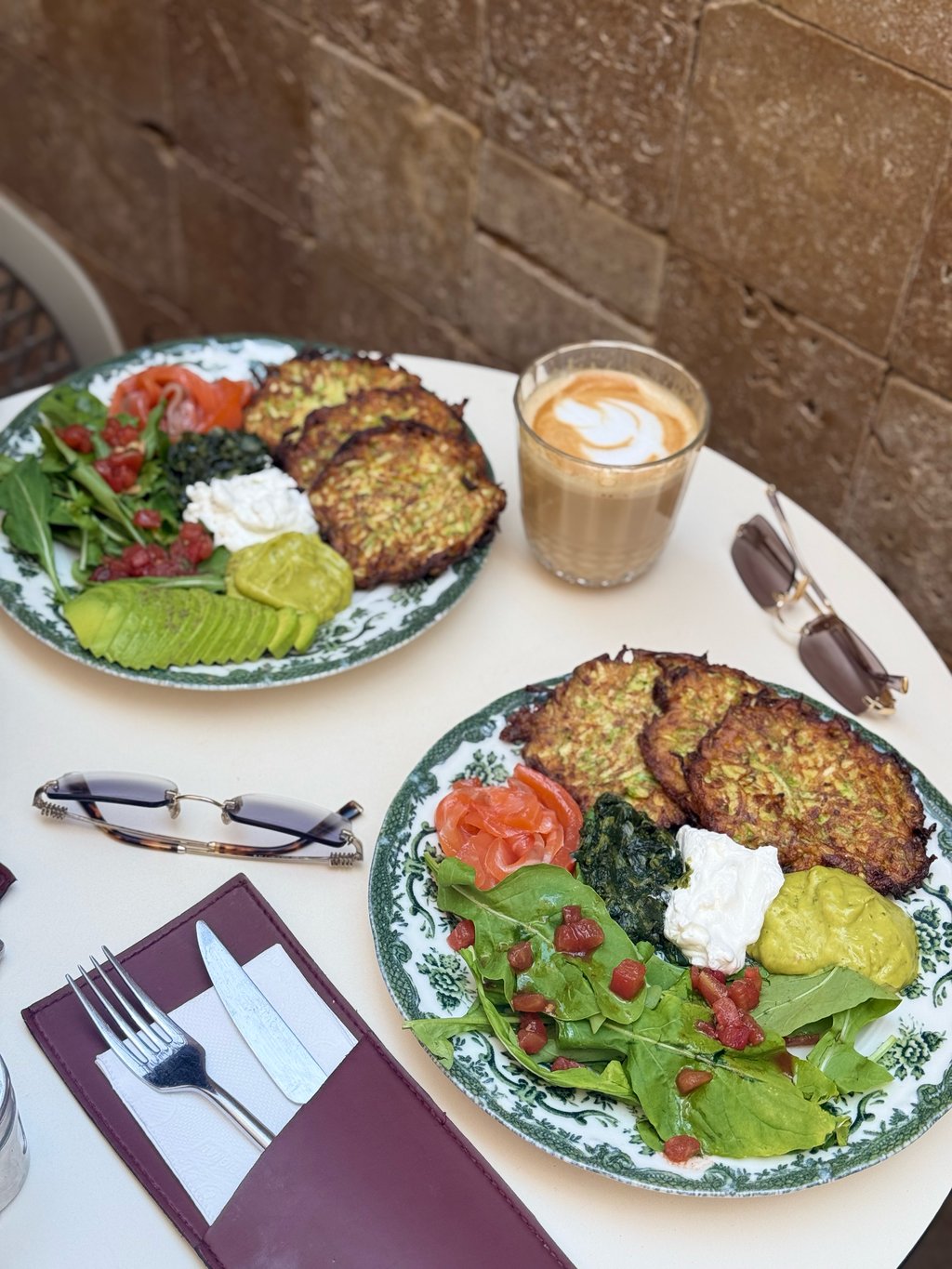 Zucchini pancakes, tzatziki sauce