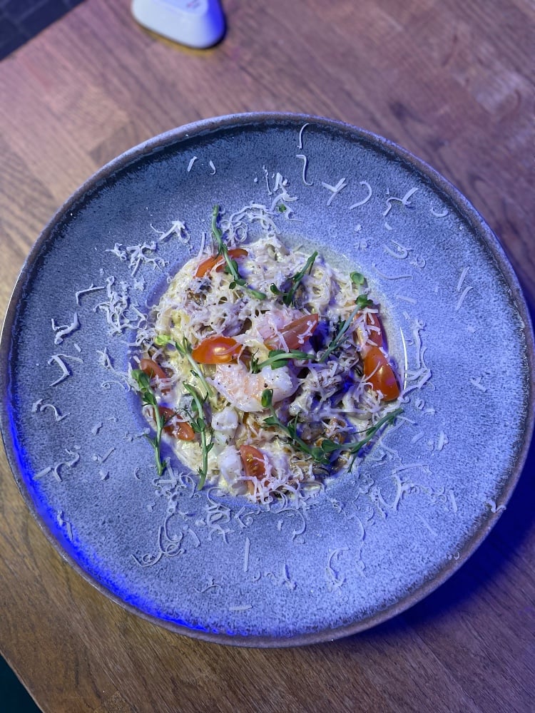 Паста вершкова з морепродуктами